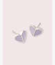 Kate Spade,heritage spade small heart studs,earrings,Frozen Lilac