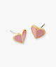 Kate Spade,heritage spade small heart studs,earrings,Rococo Pink