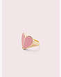 Kate Spade,heritage spade enamel heart ring,rings,Rococo Pink