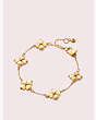 Kate Spade,legacy logo spade flower bracelet,Clear/Gold