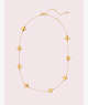 Kate Spade,legacy logo spade flower necklace,Clear/Gold