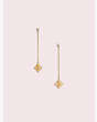 Kate Spade,legacy logo spade flower linear earrings,Clear/Gold