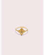 Kate Spade,legacy logo spade flower ring,Clear/Gold