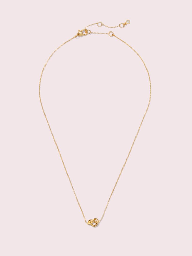 Kate Spade,loves me knot mini pendant,necklaces,Gold