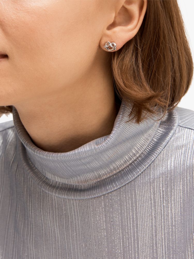 Kate Spade,loves me knot studs,earrings,Silver