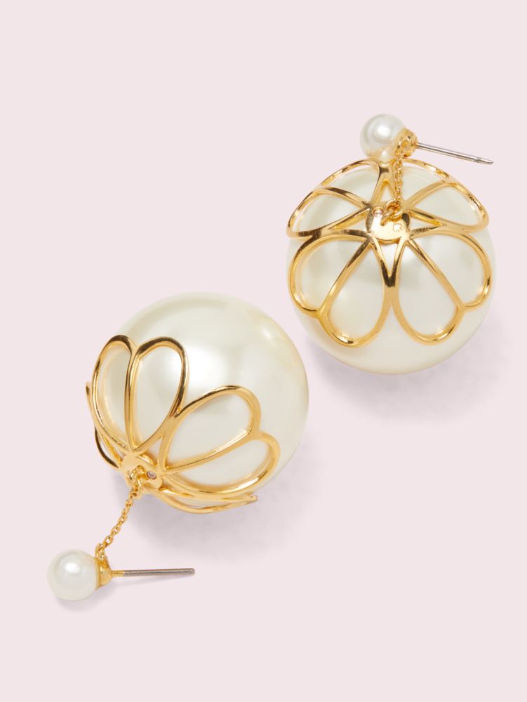 Kate Spade,pearlette drop earrings,earrings,Parchment