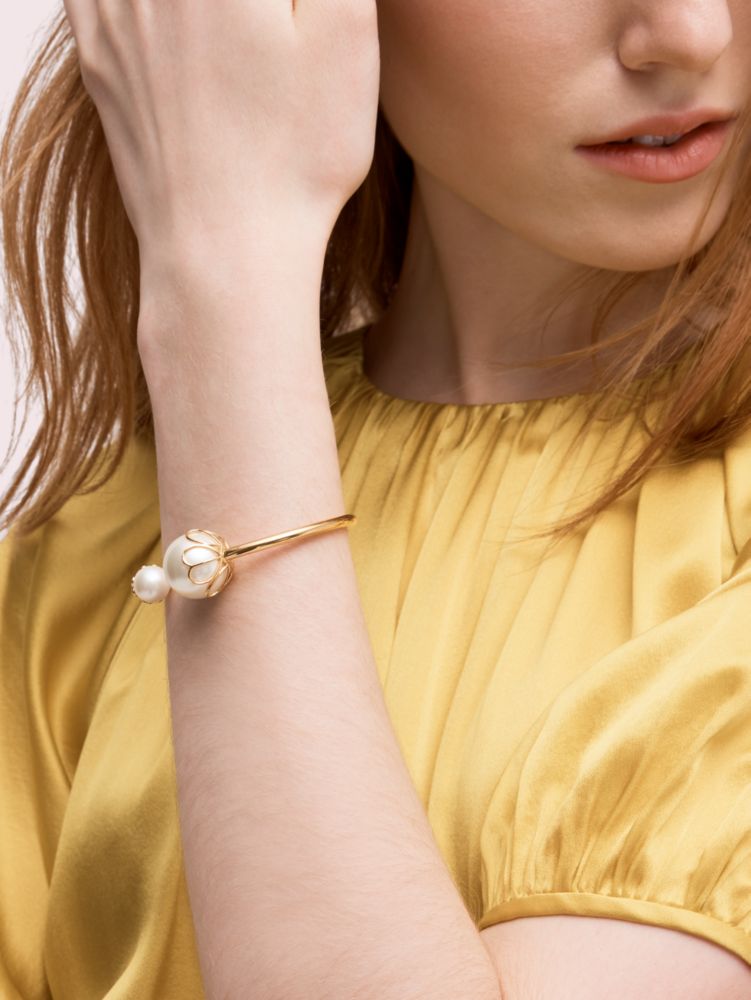 Kate Spade,pearlette large wire cuff,bracelets,Parchment