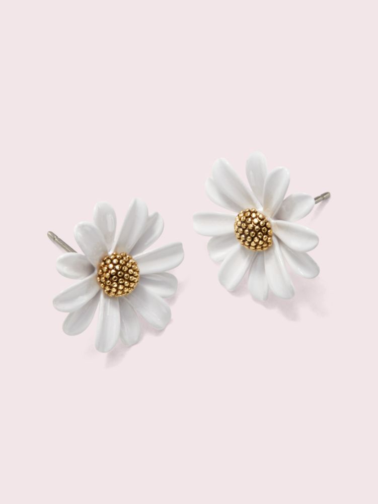 Kate Spade,into the bloom studs,earrings,White