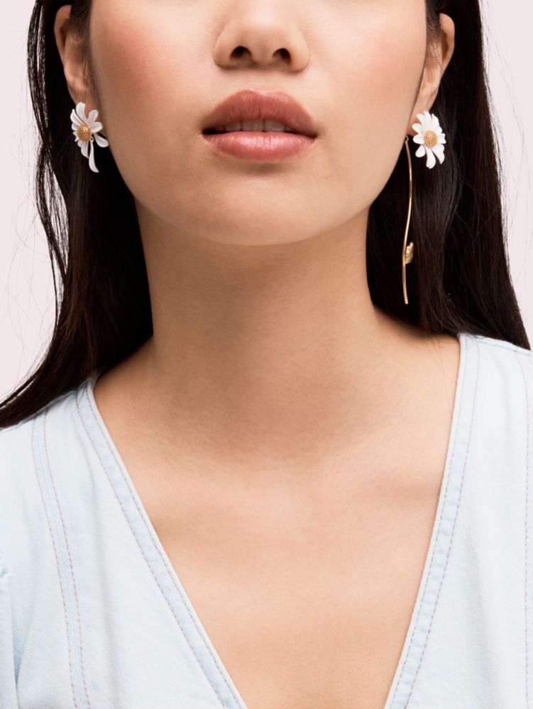 Kate Spade,into the bloom statement earrings,White