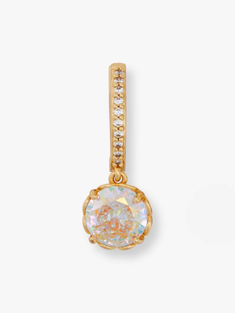 Kate Spade,That Sparkle Pavé Mini Hoops,Huggies,Dangle Earring,Crystal,Cubic Zirconia,Gem Embellishment,Gold Plated,Yellow...,Iridescent