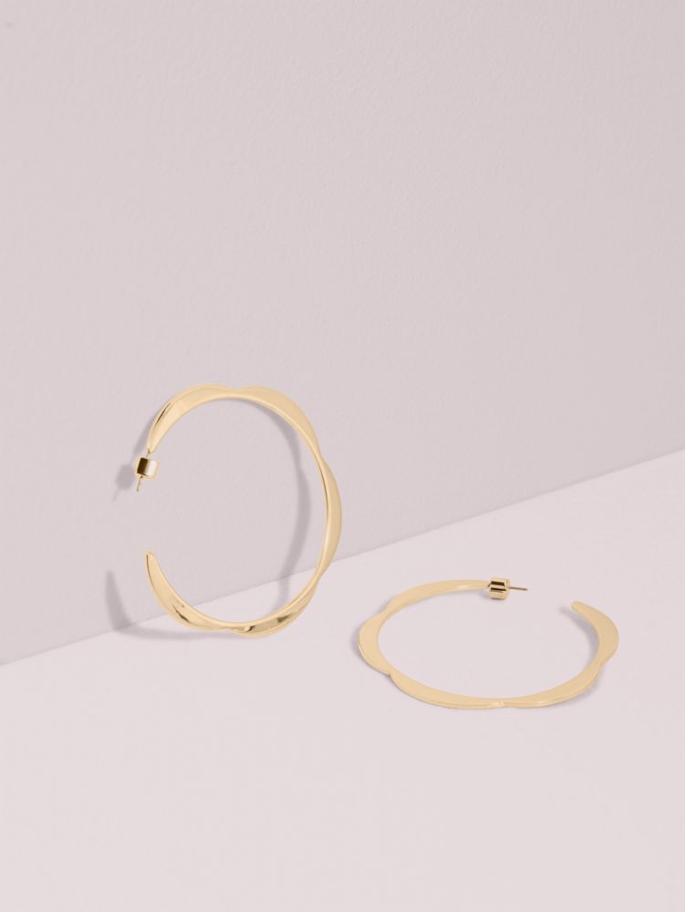 Kate Spade,sliced scallops large hoops,earrings,Gold