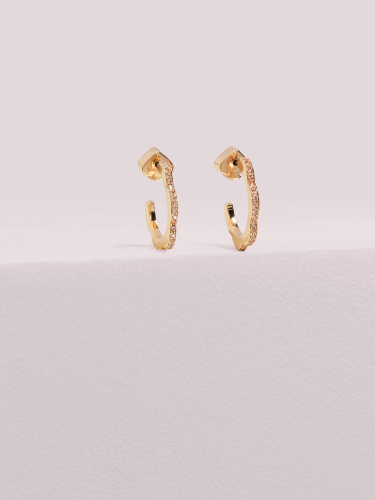Kate Spade,Slender Scallops Mini Pavé Hoops,