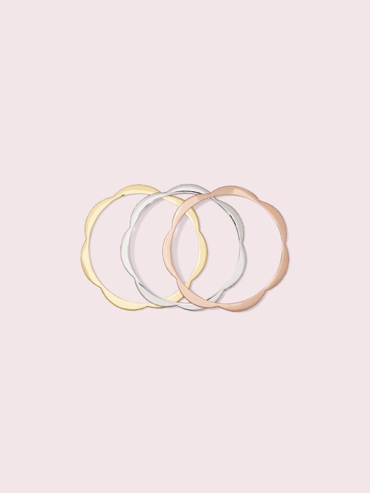 Slender Scallops Pavé Bangle Set, MULTI, Product