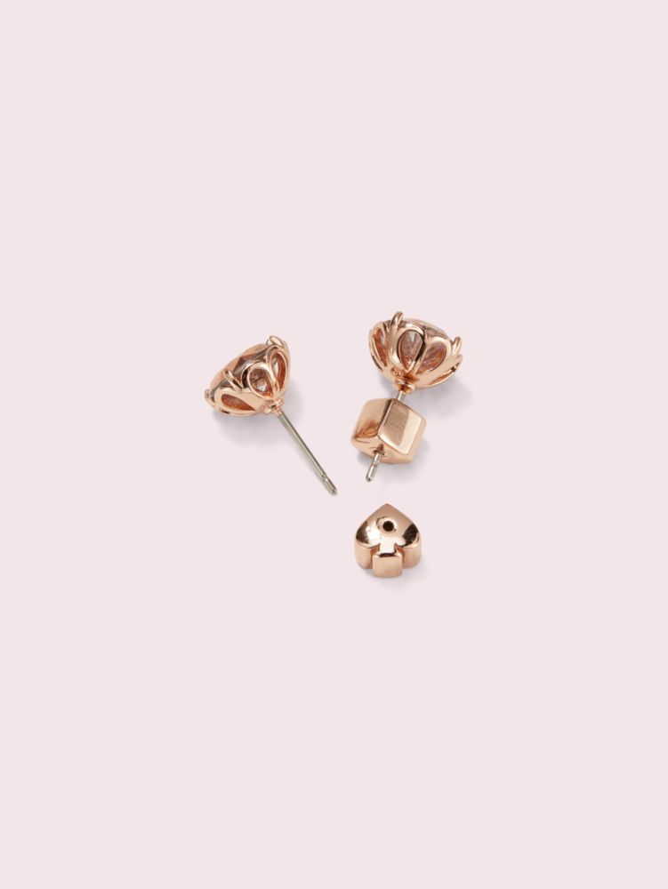 Kate Spade,That Sparkle Round Earrings,Studs,Cubic Zirconia,Crystal,Gem Embellishment,Rose Gold Plated,Day Party,Brown