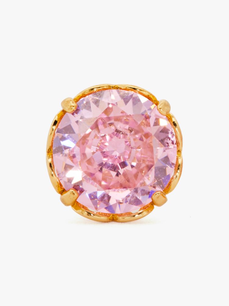 Kate Spade,That Sparkle Round Earrings,Studs,Cubic Zirconia,Crystal,Gem Embellishment,Brass,Gold Plated,Casual,Pink