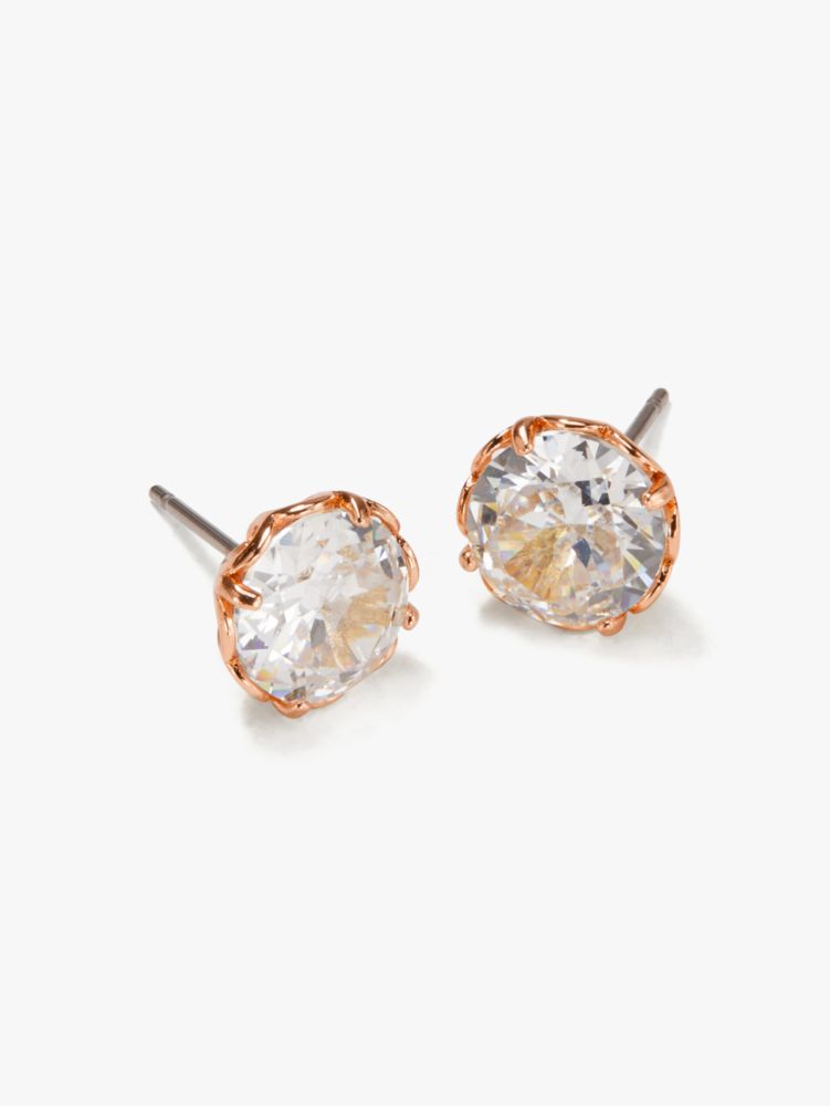 Kate Spade,that sparkle round earrings,earrings,Clear/Rose Gold