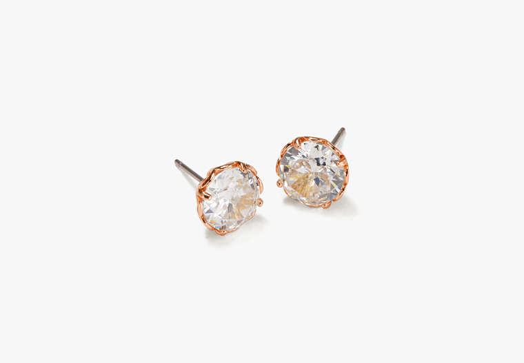 Kate Spade,that sparkle round earrings,earrings,Clear/Rose Gold
