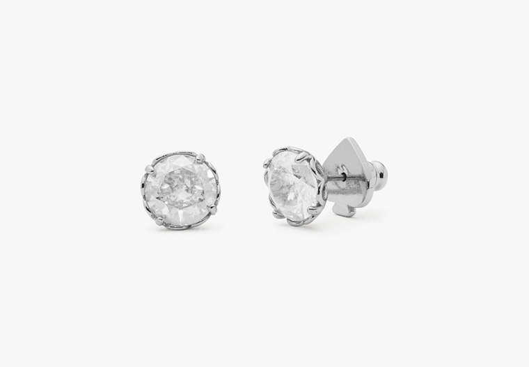 Kate Spade,that sparkle round earrings,earrings,Clear/ Silver image number 0