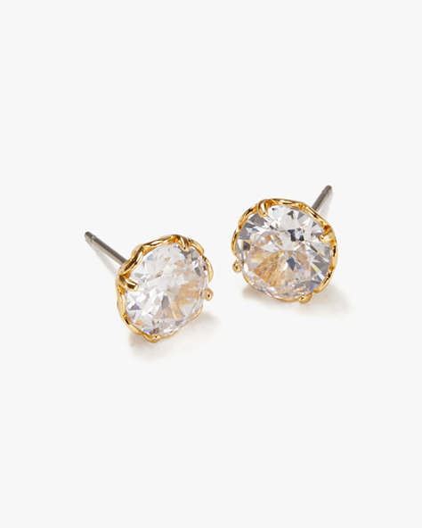 Kate Spade,that sparkle round earrings,earrings,Clear/Gold