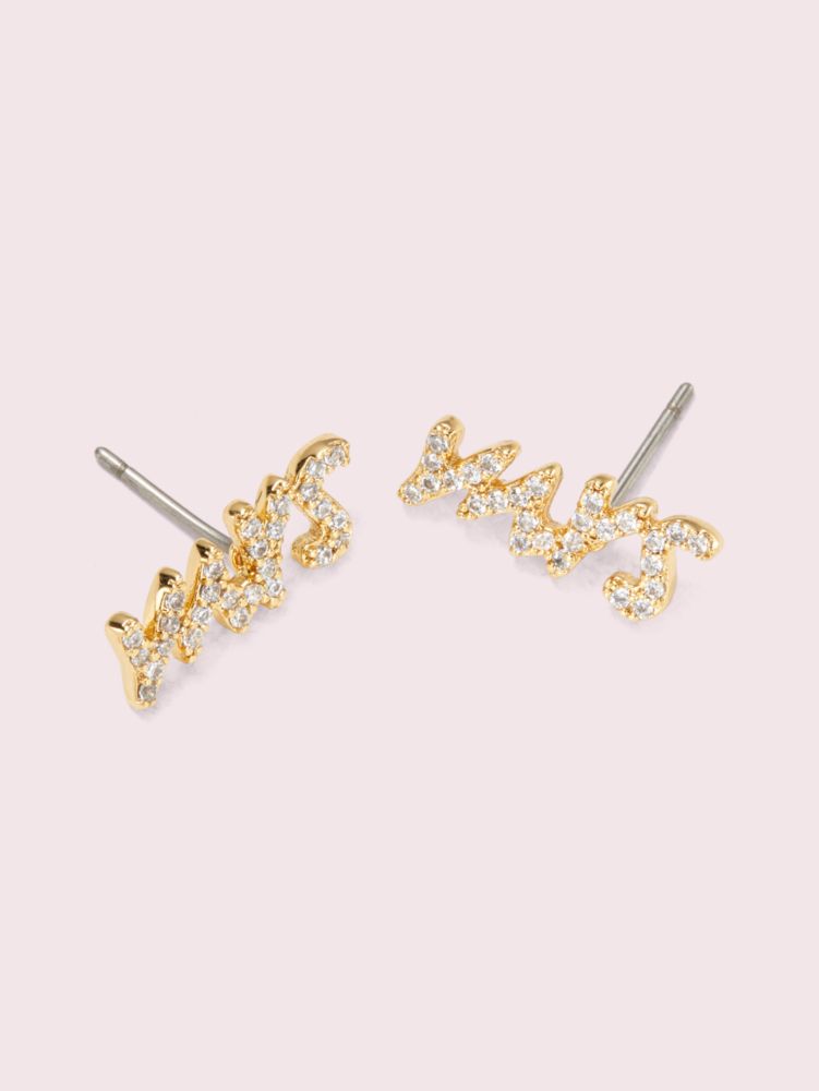 Kate Spade,say yes "mrs." pavé studs,