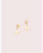 Kate Spade,legacy logo demi fine spade flower drop studs,earrings,Cream Multi