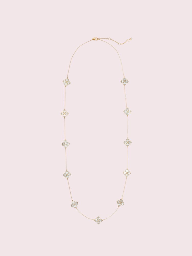 Kate Spade,legacy logo demi fine spade flower scatter necklace,