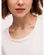Kate Spade,legacy logo demi fine spade flower necklace,Cream Multi