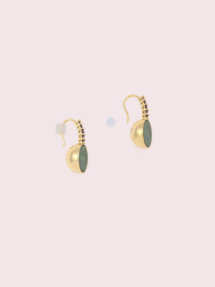 Reflecting Pool Pav Round Drop Earrings