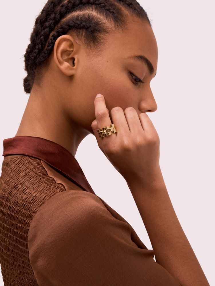 Sliced Scallops Ring, GOLD, Product