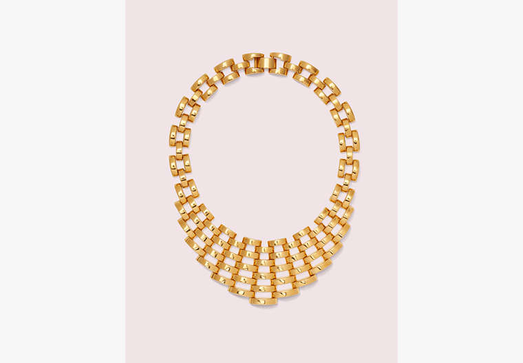 Kate Spade,sliced scallops statement necklace,necklaces,Gold