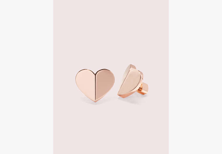 Kate Spade,heritage spade heart statement studs,earrings,Rose Gold image number 0