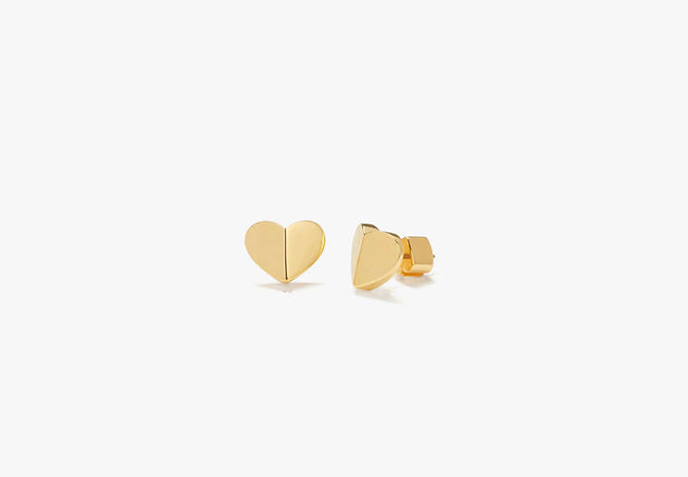 Kate Spade,heritage spade small heart studs,earrings,Gold image number 0