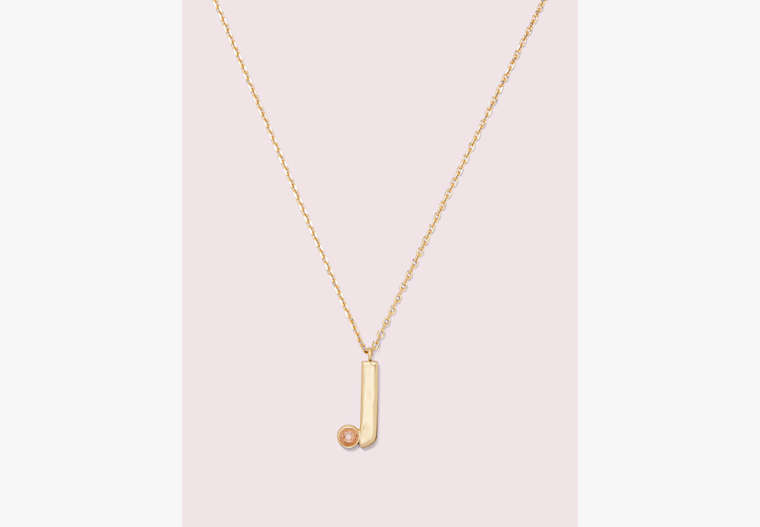 Kate Spade,truly yours j pendant,Gold Multi