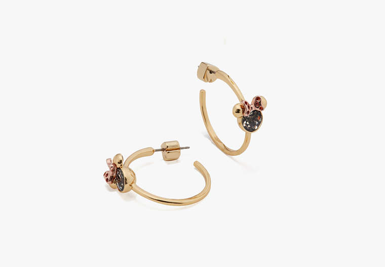 Kate Spade,kate spade new york x minnie mouse stone hoops,earrings,Gold Multi image number 0