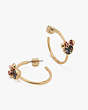 Kate Spade,kate spade new york x minnie mouse stone hoops,earrings,Gold Multi