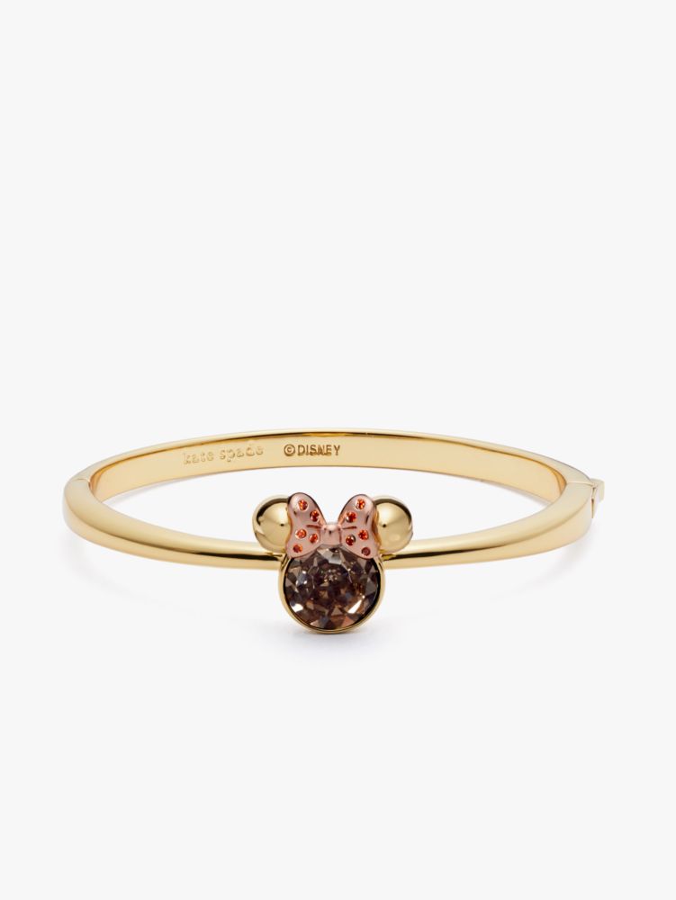 Gold Multi Minnie Mouse Stone Hinged Bangle