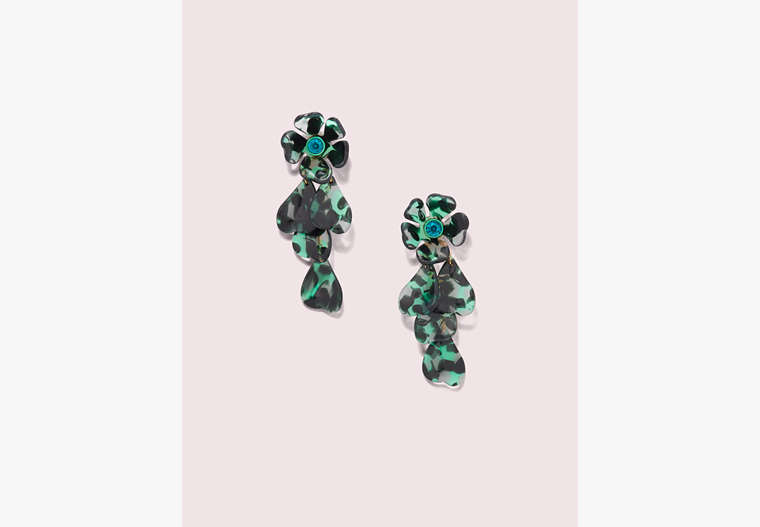 Kate Spade,petal pushers linear earrings,Green Multi