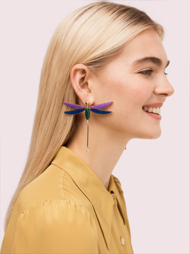 Future Heirloom Stone Dragonfly Earrings, , Product