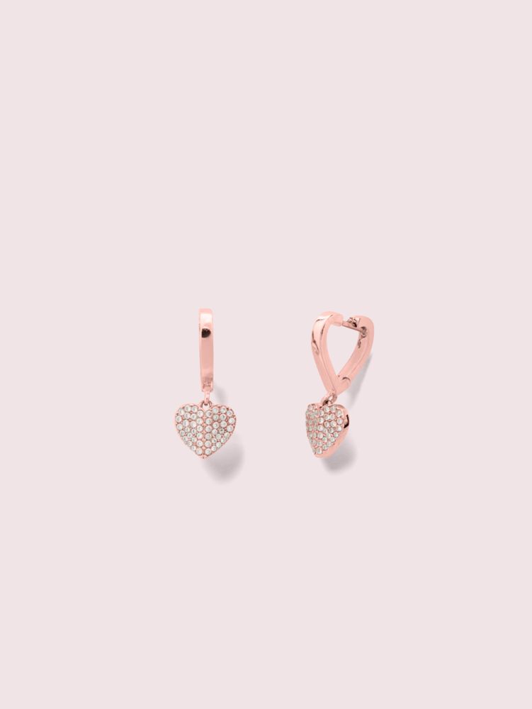 Kate Spade,Heart To Heart Pavé Mini Hoops,