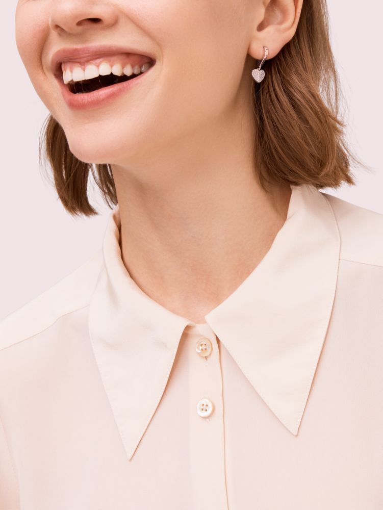 Kate Spade,Heart To Heart Pavé Mini Hoops,