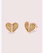 Kate Spade,heart to heart pavé small heart studs,Rose Gold