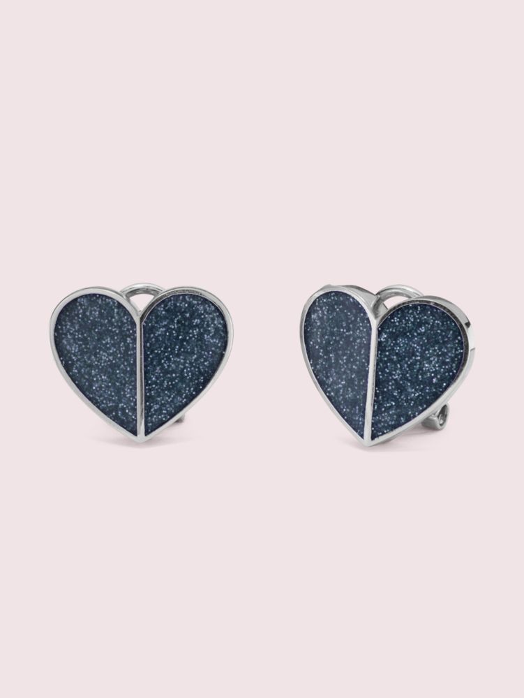 Kate spade glitter store heart earrings