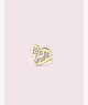 Kate Spade,heritage spade pavé script heart ring,Clear/Gold