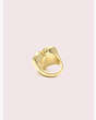 Kate Spade,heritage spade pavé script heart ring,Clear/Gold