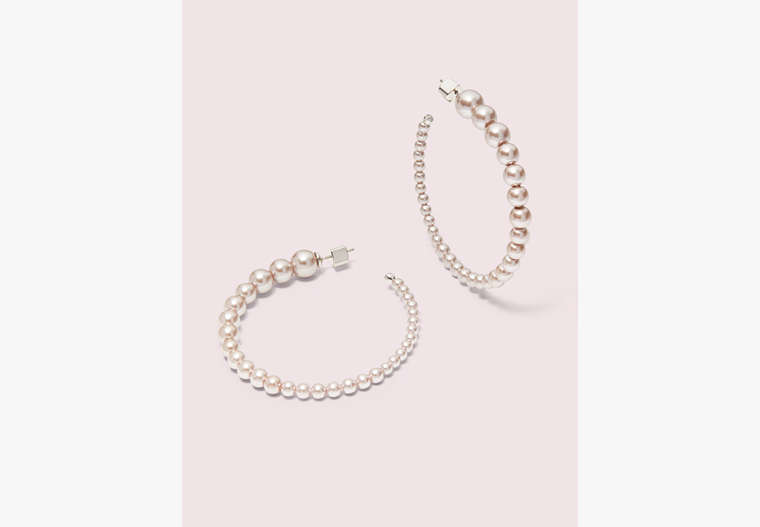Kate Spade,modern pearls hoops,Lilac