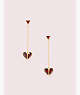 Kate Spade,rock solid stone heart drop earrings,Ruby/Gold