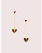 Kate Spade,rock solid stone heart drop earrings,Ruby/Gold