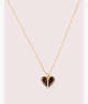 Kate Spade,rock solid stone heart mini pendant,Ruby/Gold