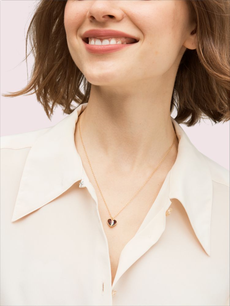 Kate Spade,Rock Solid Stone Heart Mini Pendant,