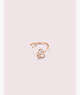 Kate Spade,rock solid stone heart twist ring,Clear/Rose Gold